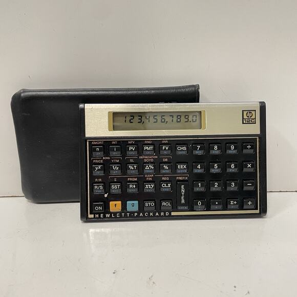 Vintage HP 12C Calculator W/ Case & Batteries Installed - Picture 1 of 7